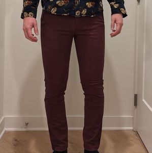 H&M skinny maroon chinos 28x30